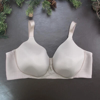 Vanity Fair Bra Size 44D Beige Wireless Padded Adjustable Clasp Back - Image 1 of 4