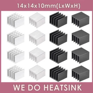14x14x10mm With or Without Tape Silver / Black Heatsink Radiator Cooler Cooling - Photo 1/16