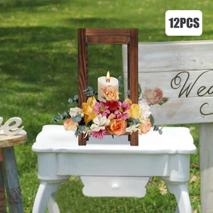 12 pezzi centrotavola lanterna matrimonio in legno, decorazione fattoria, matrimonio fienile campagna - Foto 1 di 16
