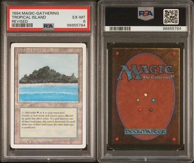 1994 Magic The Gathering MTG Revised Tropical Island PSA 6 Cert#96855784 - Image 1 of 3