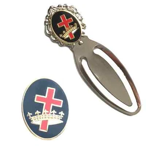 Cruz Templaria Masónica y Corona Insignia y Cruz Templaria y Marcador Corona-K005 - Imagen 1 de 3