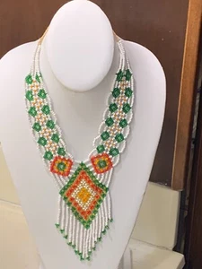 Handwerklich handgefertigt Indianer Stil Perlen Fransen Halsband - Bild 1 von 5