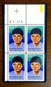 1992 Plate Block 2698! MNH US Stamps! Dorothy Parker XF in Scott Mount! BV $5.85 - Picture 1 of 2