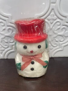 Vintage Schneemann Kerze ungebrannt 6" Neuheit Deko alt Weihnachten Jubel - Bild 1 von 6