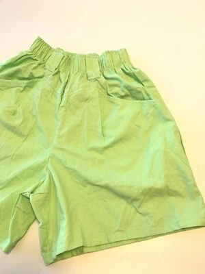 Pantalones Cortos Vintage Verde Lima Brillante Sueltos M NUEVO EE. UU. Cintura Alta Años 80 90 Foto 1 de 4
