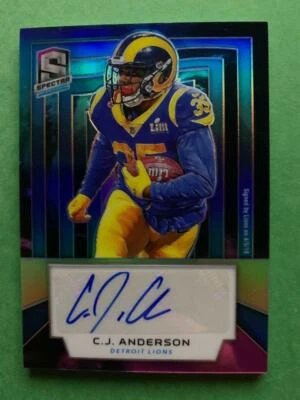 2019 Panini Spectra CJ Anderson 2/2 Autograph Detroit Lions - Image 1 of 2