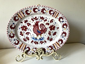 PV Bauerntal italienische Keramik Hahn Vintage 14" Platte Orvieto Deruta Stil - Bild 1 von 8