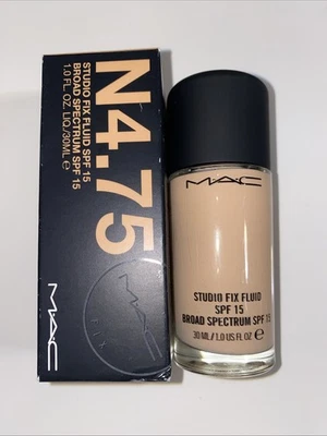 MAC Studio Fix Fluid SPF15 Foundation N4.75 New In Box 1.0 Oz - Image 1 of 2