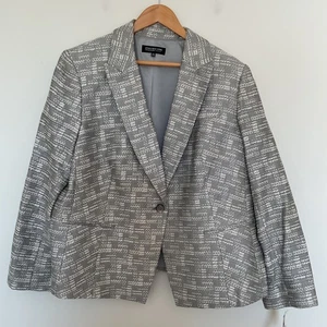 239 $ Jones New York Collection Blazer-Jacke strukturiert metallic grau weiß Größe 20 W - Bild 1 von 11