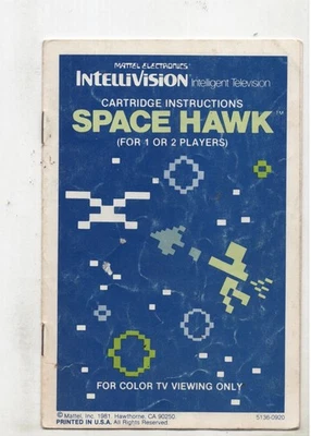Space Hawk Intellivision Worn Manual Only Authentic - Image 1 of 2