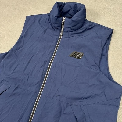 New Balance Puffer Tech Vest Mens M Blue Water Wind Resistant Comfort Fit NWT - Image 1 of 4