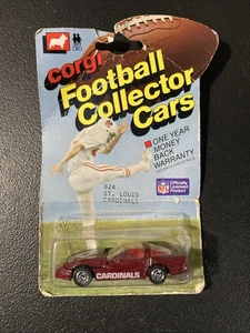 1984 Corvette Coupe Opening Hood NFL Cardinals Promo Corgi - Picture 1 of 4