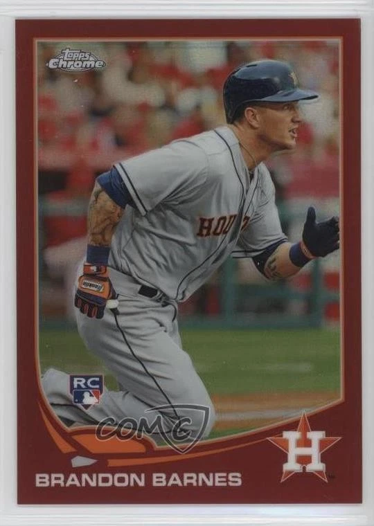 2013 Topps Chrome Red Refractor /25 Brandon Barnes #93 Rookie RC - Image 1 of 2
