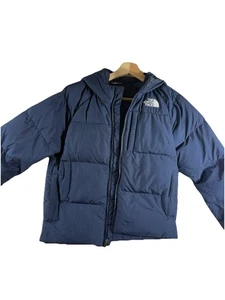 The North Face Boys' Youth M Size 10 North Down Hooded Puffer Jacket Navy Blue  - Picture 1 of 14