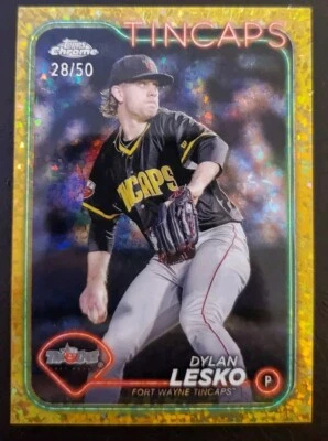 Dylan Lesko 2024 Topps Pro Debut Gold Mini Diamonds #/50 Tampa Bay Rays - Image 1 of 2