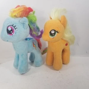 My Little Pony Sparkle & Apple Jack TY Beanie Babies Unicorn Plush 7” - Picture 1 of 15
