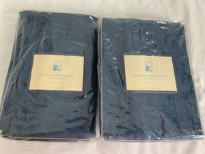 2 Pottery Barn Kids Stonewash Denim Window Panels 44x44" NOS* - Picture 1 of 4
