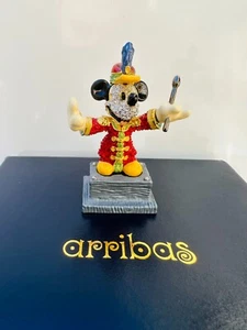 Disney Arribas Brothers Swarovski® Crystal Band Lead Mickey Jeweled Sm Figurine - Picture 1 of 1
