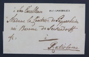 Franco German Vorphila Baden 1801 - Papenheim to Regensburg 1810 Rayon Stempel - Picture 1 of 5