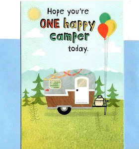 Tarjeta de sello feliz día del padre papá cámper autocaravana camping al aire libre - Imagen 1 de 3