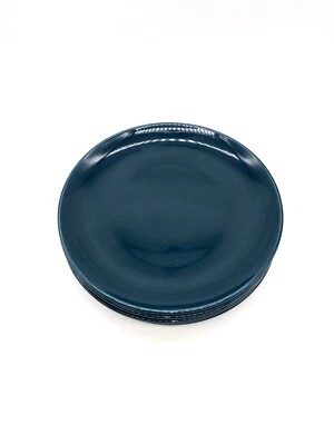 Ikea 21963 Glossy Dark Blue Set Of 5 Salad Plates 8” Dessert/Side Farm House - Image 1 of 4