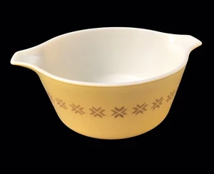 Pyrex Town and Country Auflauf Schale braun auf gelb 1 1/2 Quart #474 selten - Bild 1 von 3