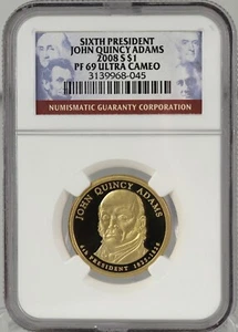 2008 S $1 John Quincy Adams Sixth President NGC PF 69 Ultra Cameo - Picture 1 of 6