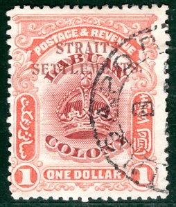 STRAITS SETTLEMENTS (Labuan) High Value SG.151 $1 Superb Used Cat £120+ GBLUE27 - Picture 1 of 6