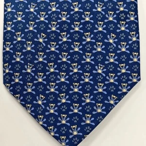 New Salvatore Ferragamo Men's Tie Teddy Bear Print Silk Neckwear 3.5 Inch Wide - Picture 1 of 1