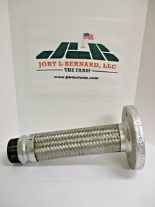 2" METAL BRAIDED EXPANSION HOSE JOINT, 2" 150 FLANGED WITH 2" NPT END - Picture 1 of 5