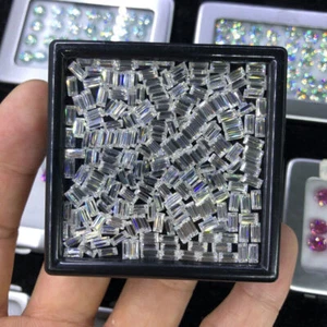 Weißer loser Moissanit Stein im Baguetteschliff D Farben VVS1 Brillant Edelstein - Bild 1 von 3