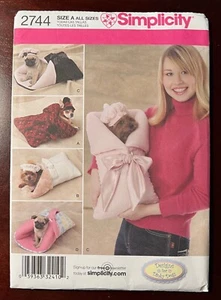 Simplicity 2744 Oh Baby Small Dog Hat Beret & Matching Bed Carrier 3 Sizes UNCUT - Picture 1 of 6
