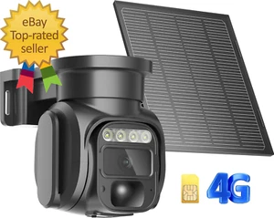 4G LTE Cellular Security Cameras Wireless Outdoor, No Wifi Solar Security Camera - Picture 1 of 8