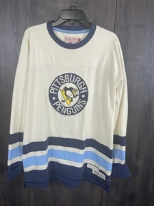 Camiseta deportiva vintage de hockey de la NHL 60-70 Pittsburgh Penguins azul en polvo para hombre XL - Imagen 1 de 9