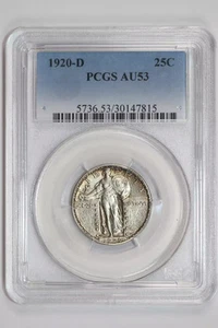 1920-D STANDING LIBERTY QUARTER PCGS AU53 - Picture 1 of 2
