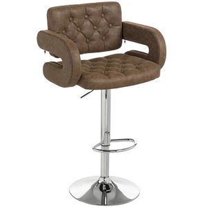 Bar Stool Adjustable Swivel Chair Backrest Footrest Breakfast Counter Coffee - Picture 1 of 12