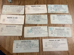 WWII German Prisoner of War Letters x 11 US Camp in Italy POW Correspondence - Picture 1 of 12