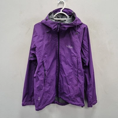Rab Womens Downpour Plus Hooded Purple Shell Jacket Waterproof Rain Coat Uk 10 - Image 1 of 4