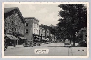 Postal NY Delhi Nueva York Main Street View R L Lee Farmacia Drogas Coches Antiguos 1944 - Imagen 1 de 2
