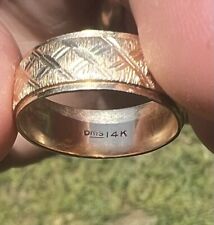 6.6mm PMS 14k Solid Gold Ring (17.45 mm Inner Diameter) (Size 7-7.5) 4.445 Grams