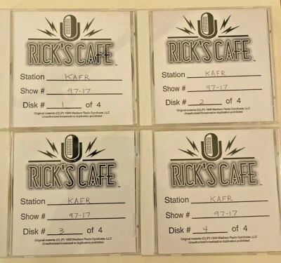 RADIO SHOW 2/1/97 RICK'S CAFE: BOB DYLAN, BOB MARLEY, JOHN PRINE,SUZANNE VEGA Foto 1 de 4