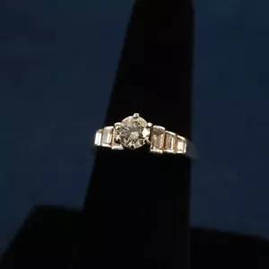 Brilliant 14k Solid White Gold Diamond Engagement Ring - Free Shipping USA - Picture 1 of 11