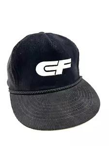 VTG 1980’s CF Consolidated Freight Truckers Tonkin Black Corduroy Hat SnapBack - Picture 1 of 6