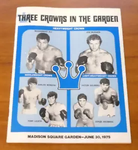 Muhammad Ali vs Joe Bugner Three Crowns Fight 1975 Madison Square Garden - Imagen 1 de 5