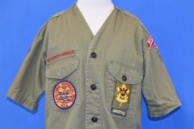 vtg 50s BOY SCOUTS OF AMERICA BSA UNIFORM WILMINGTON OH PATCH t-shirt YOUTH XL  - Image 1 of 4