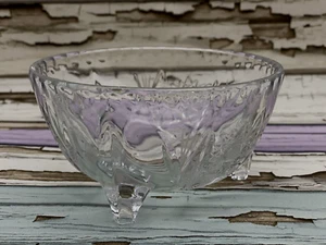 Vintage Lead Crystal Footed Small Bowl Candy Dish - Picture 1 of 6