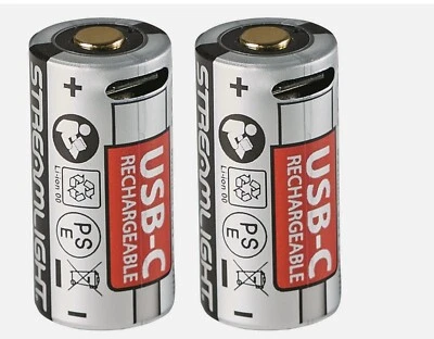 2-Pack Streamlight Rechargeable Battery CR123A 850mAh SL-B9 (20237) 300 Charges - Image 1 of 2