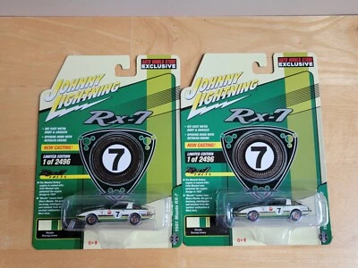 Johnny Lightning 1981 Mazda RX-7 PAR DE 2 AUTO EXCLUSIVO DE LA TIENDA MUNDIAL 1 DE 2496 Foto 1 de 2