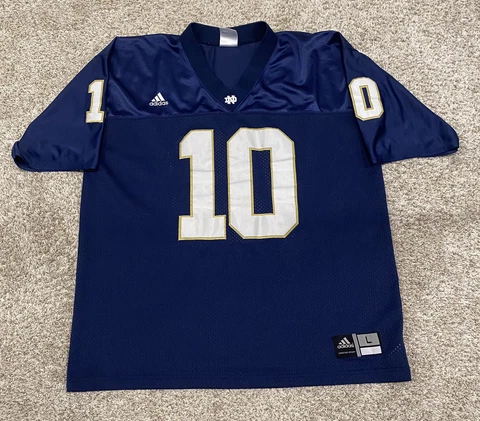 Notre Dame Fighting Irish #10 Adidas Stitched Navy Jersey Quinn Cover