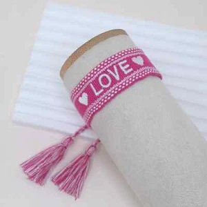 LOVE Gewebtes Freundschaftsarmband besticktes Armband Festival Sommer - Bild 1 von 1